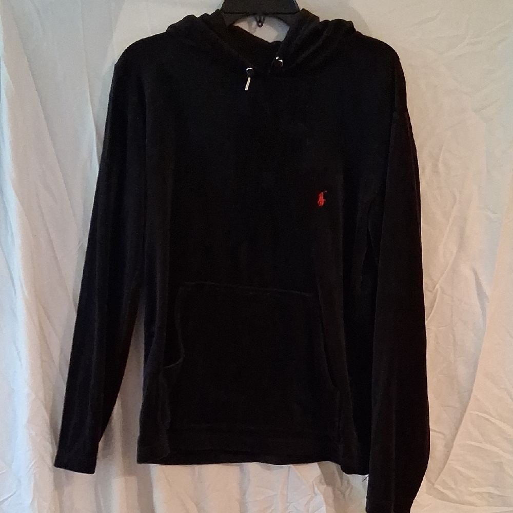 Polo Ralph Lauren Black Hoodie Sweater with Red Logo
